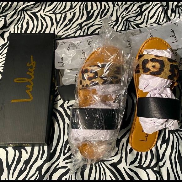 Lulus Shoes - Lulus leopard/black 6.5 Sandals
